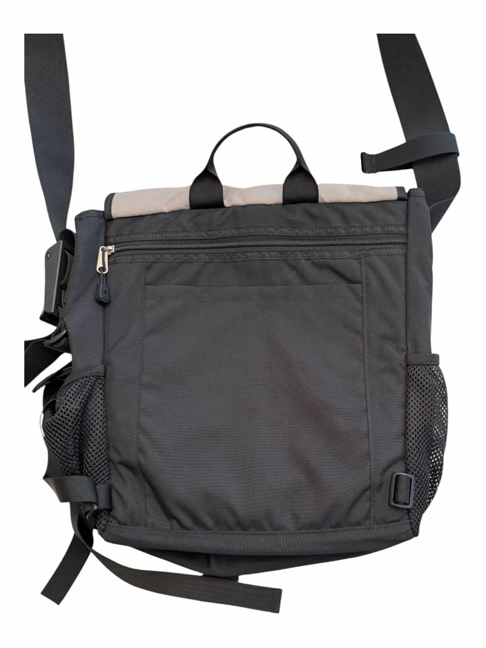 Columbia Men's Black and Gray Messenger Bag with Yellow Accent